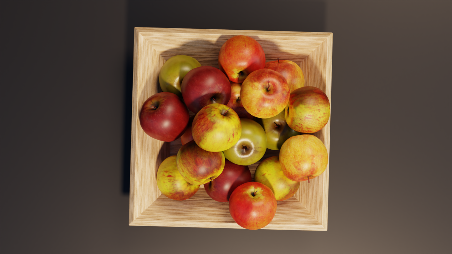 Fruit bowl apples 3D model