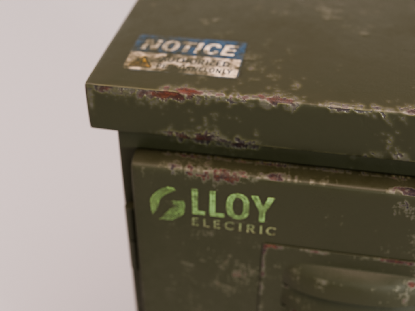 Electric cabinet worn 3D model