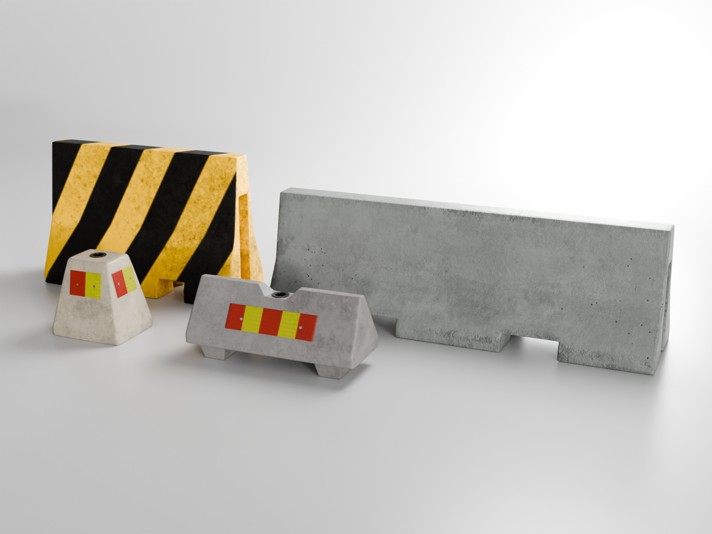 Concrete barrier set 3D model