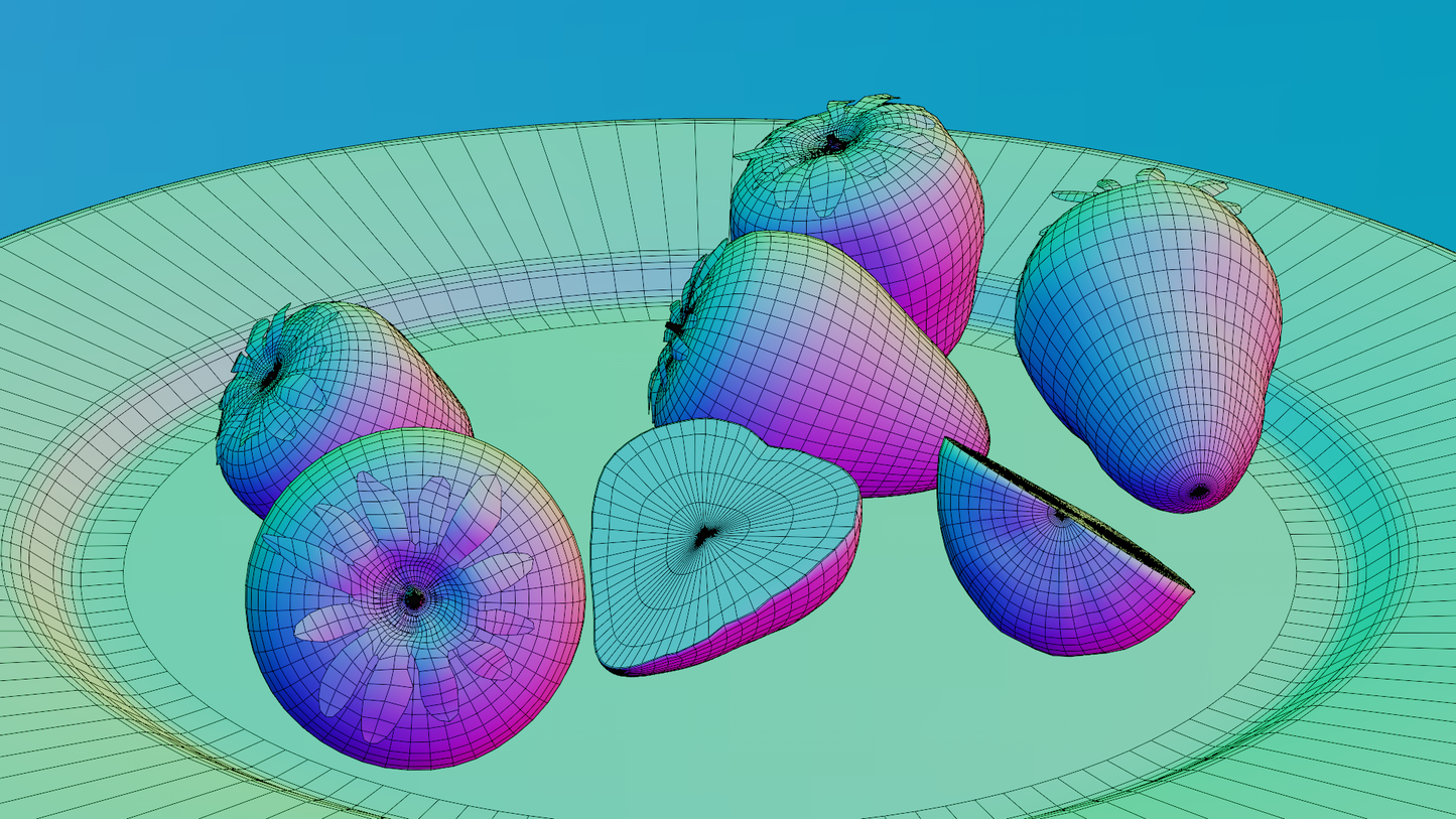 Set of Strawberries 3D model