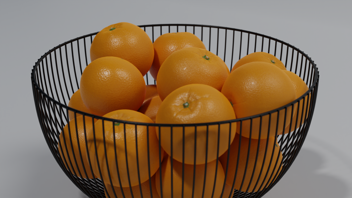 Fruit bowl Oranges 3D model