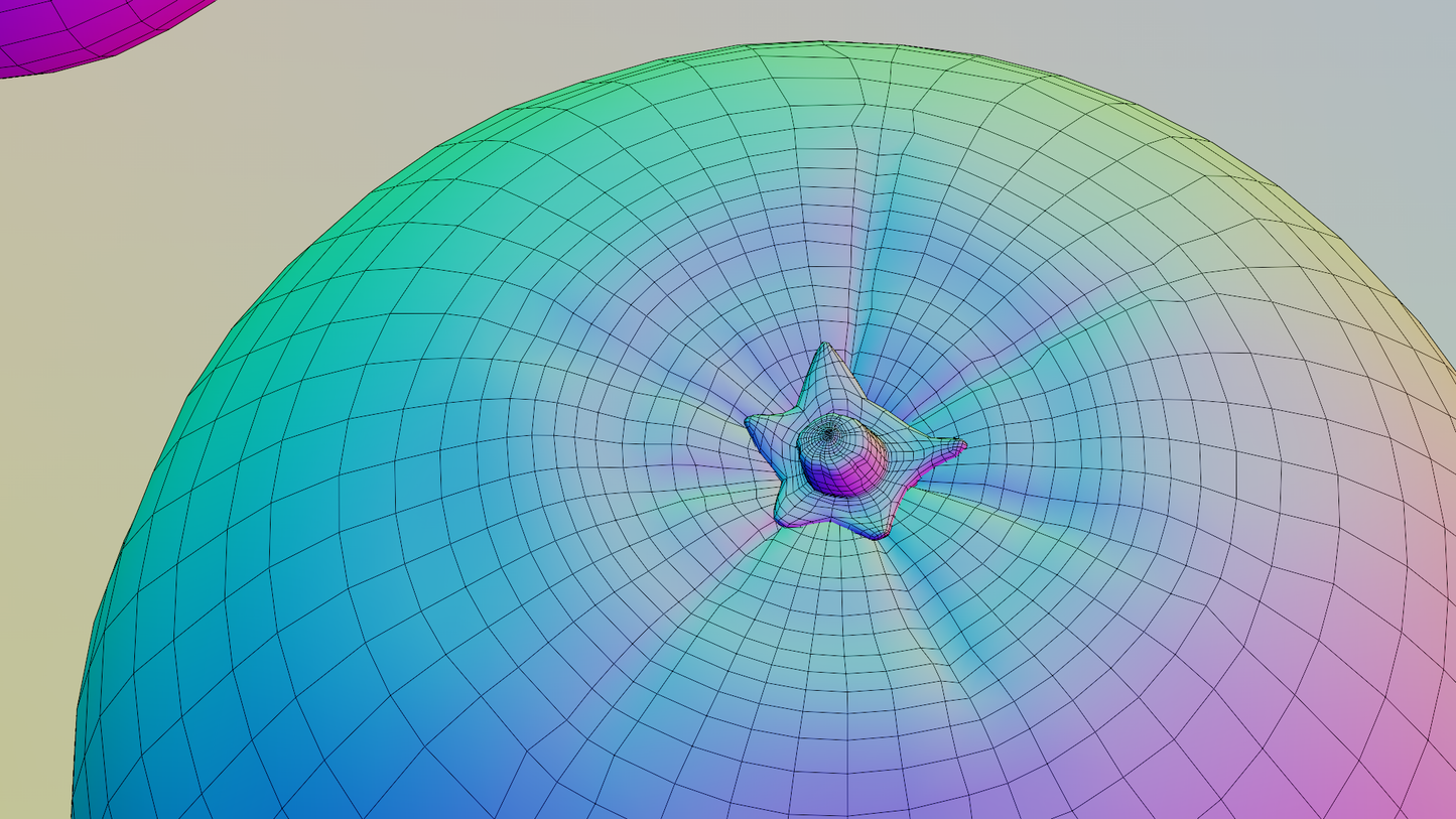 Orange half and whole 3D model