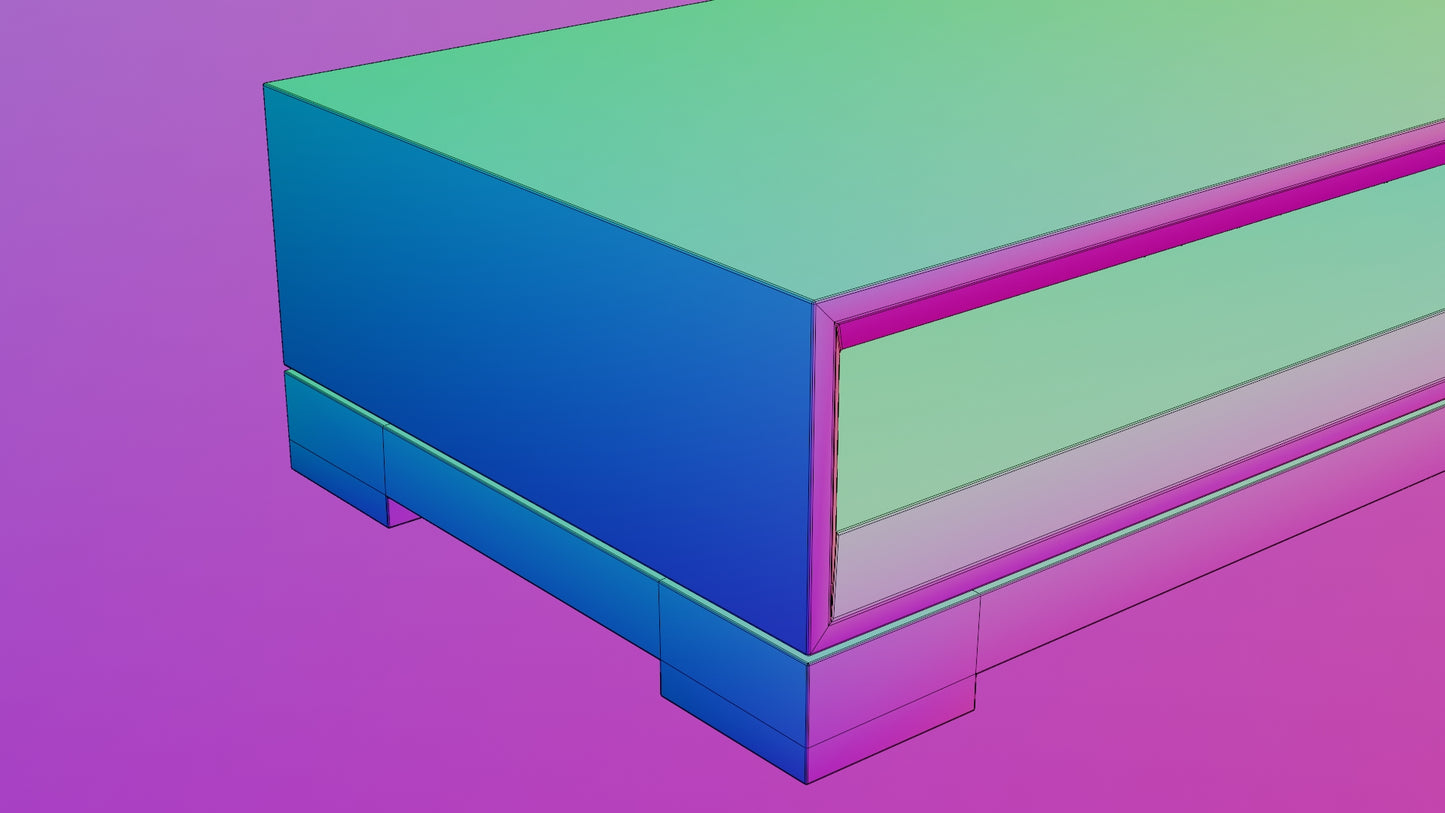 Sofa table brushed metal 3D model