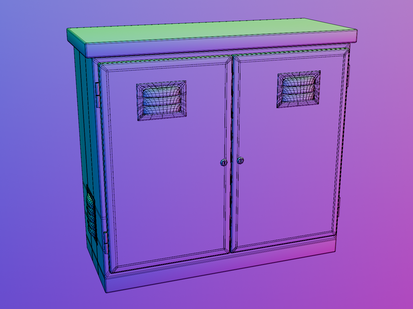 Electric cabinet worn 3D model