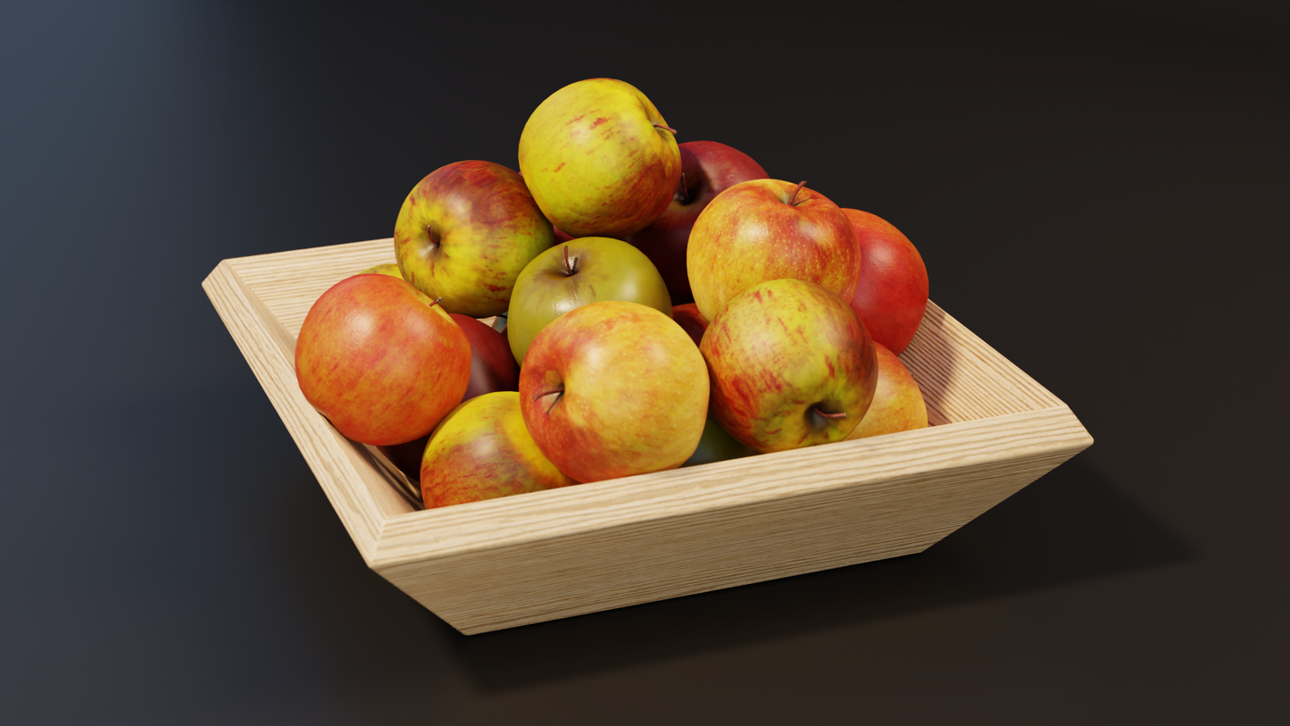 Fruit bowl apples 3D model