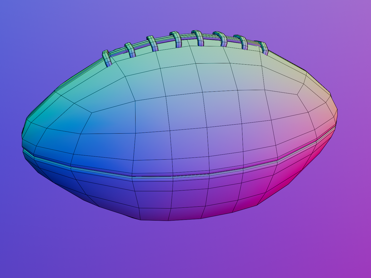 American football replica 3D model