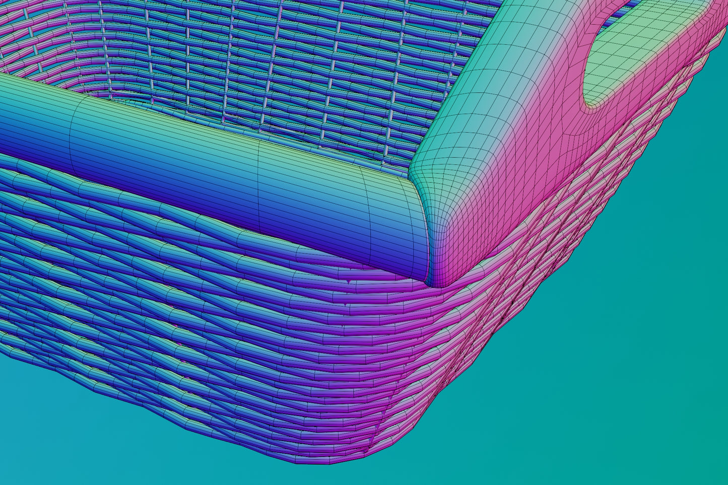 Wicker basket 3D model