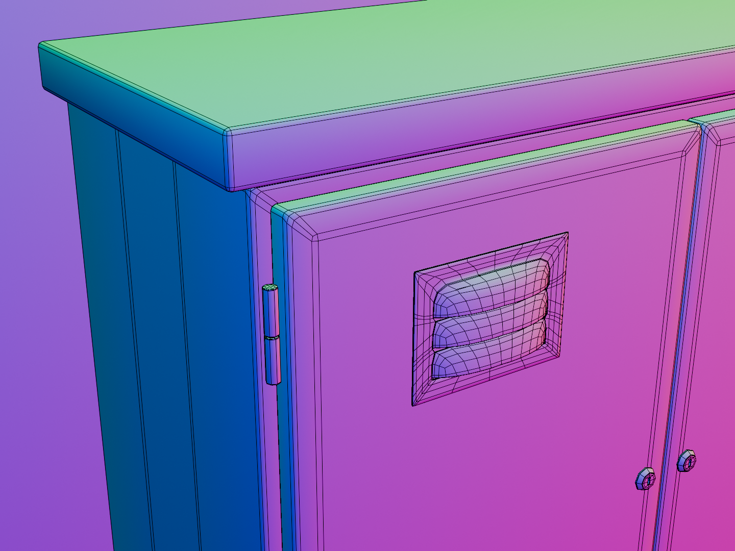 Electric cabinet worn 3D model