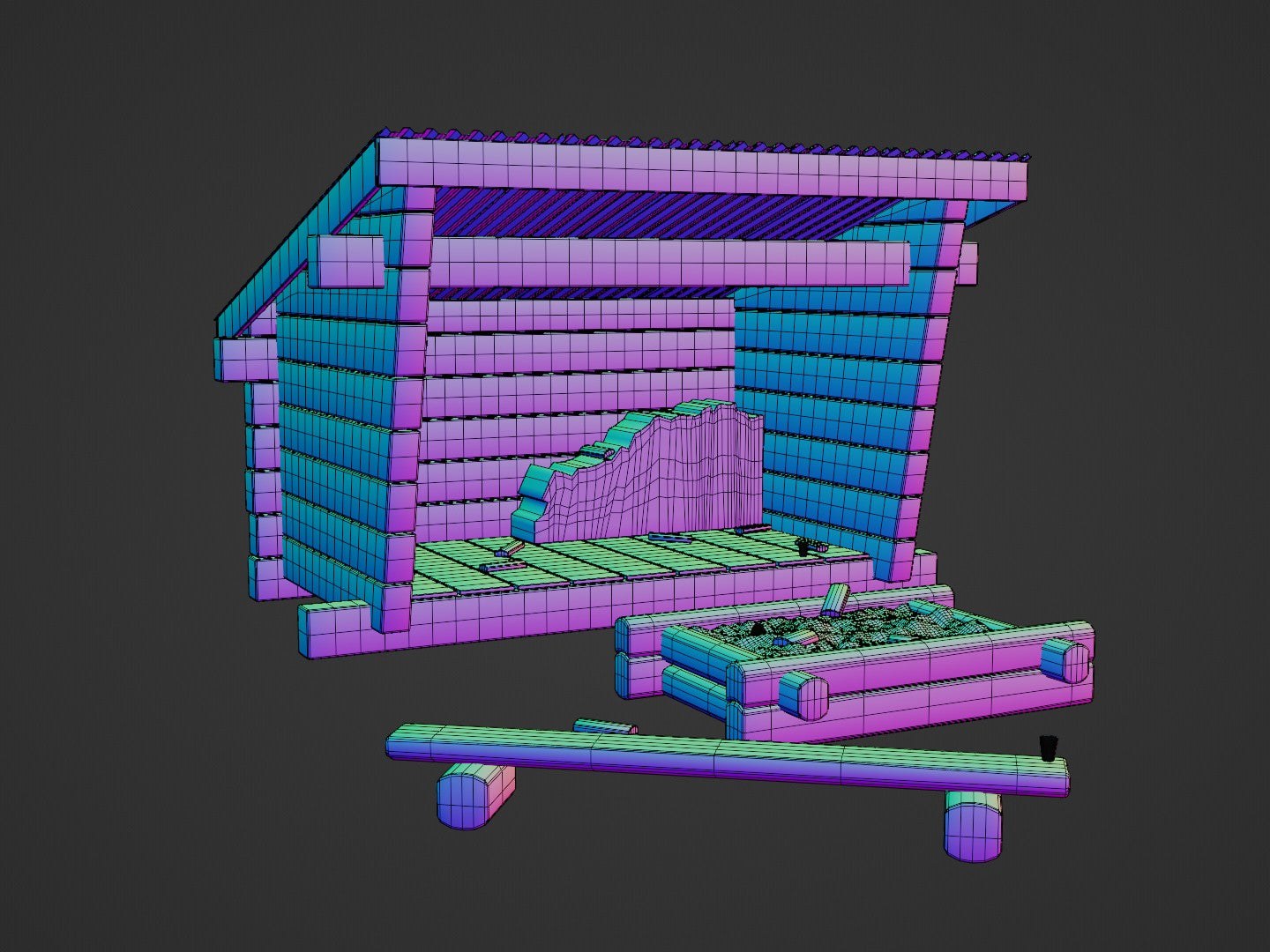 Wood shed 3D model