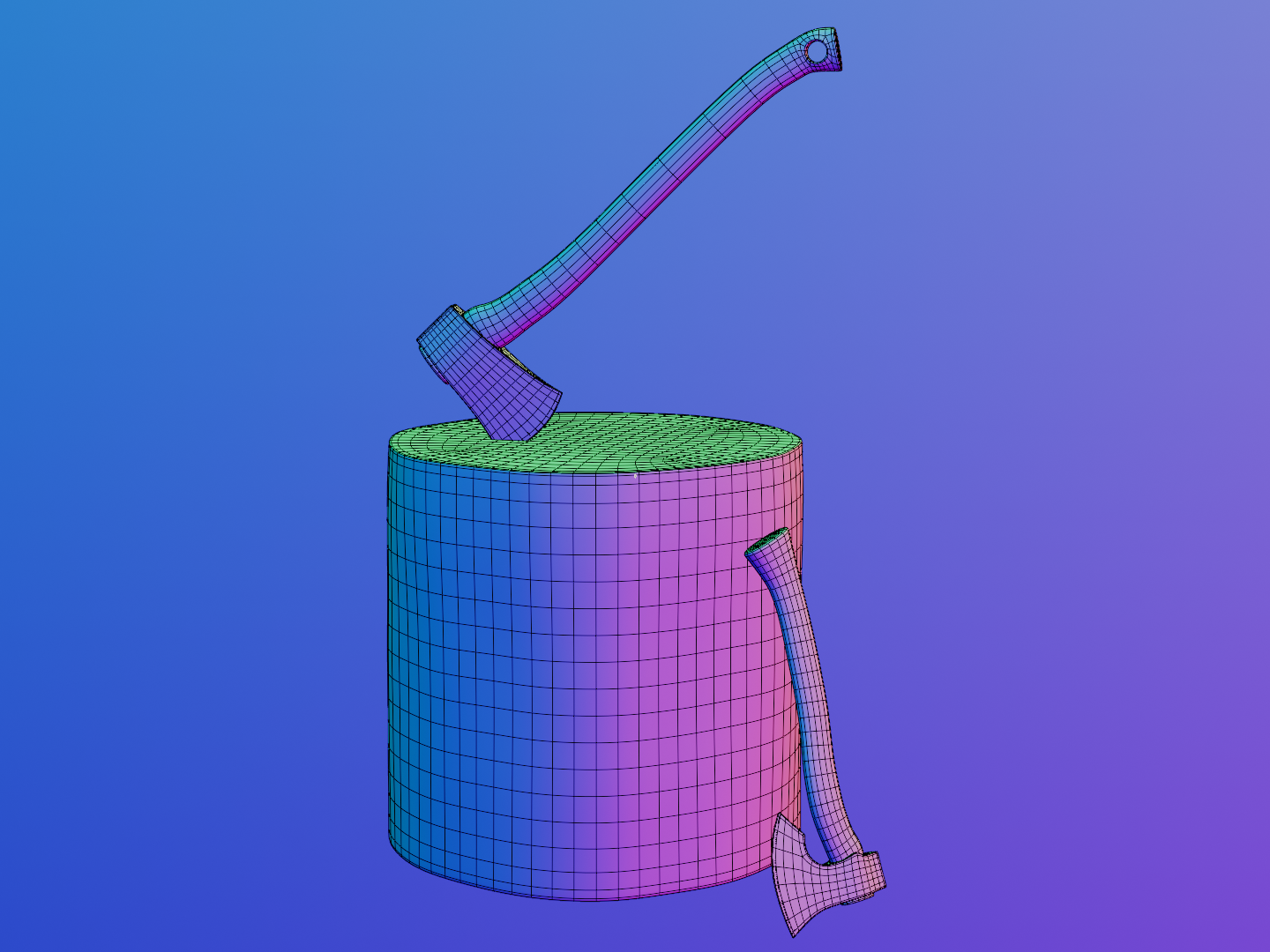 Axe old rusty 3D model