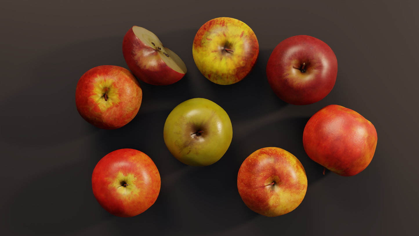 Fruit bowl apples 3D model