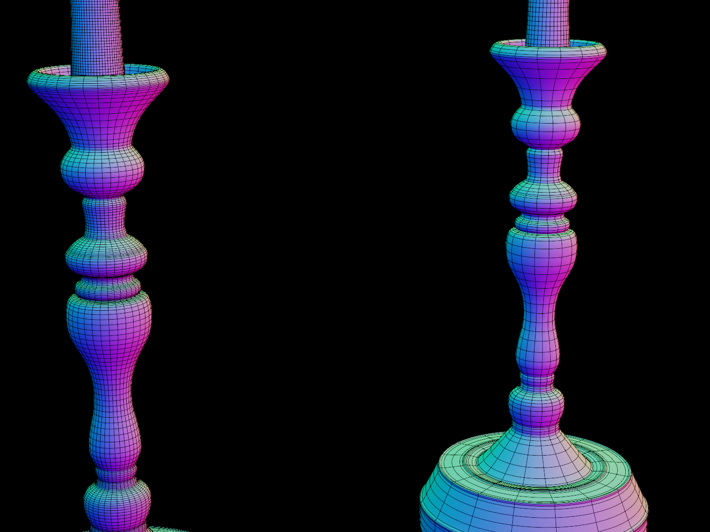 Old worn candlestick 3D model