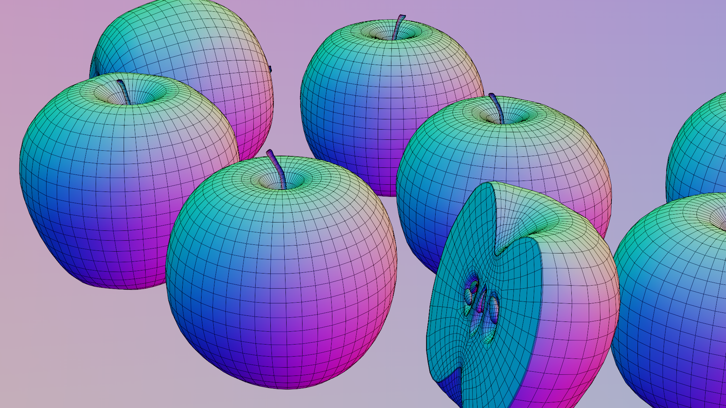 Fruit bowl apples 3D model