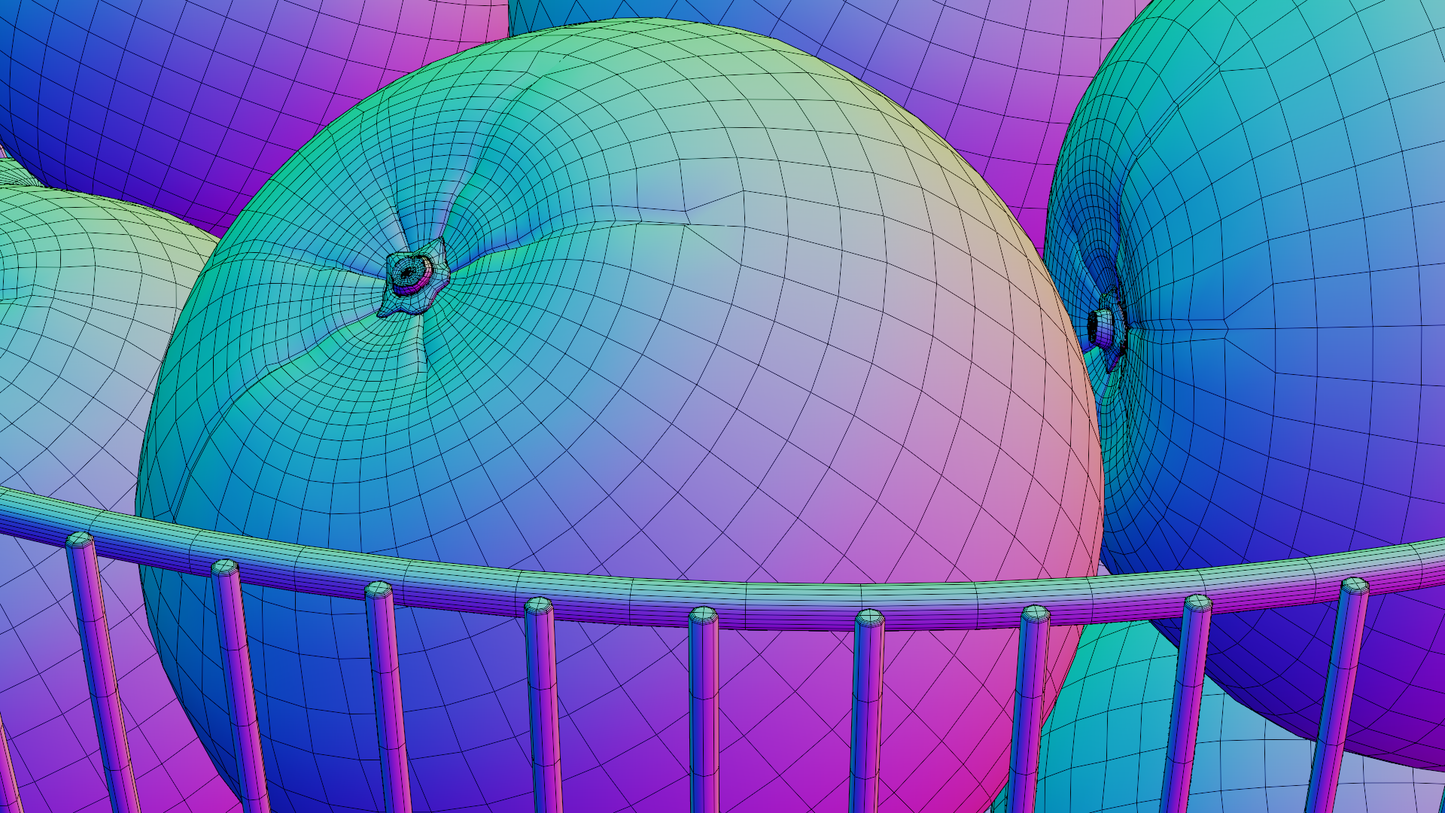 Fruit bowl Oranges 3D model