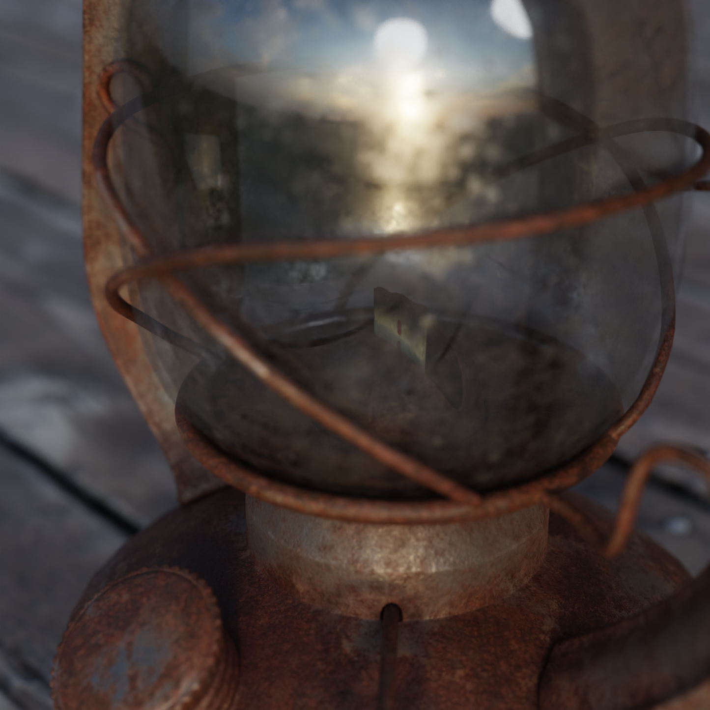 Storm Lantern rusty 3D model