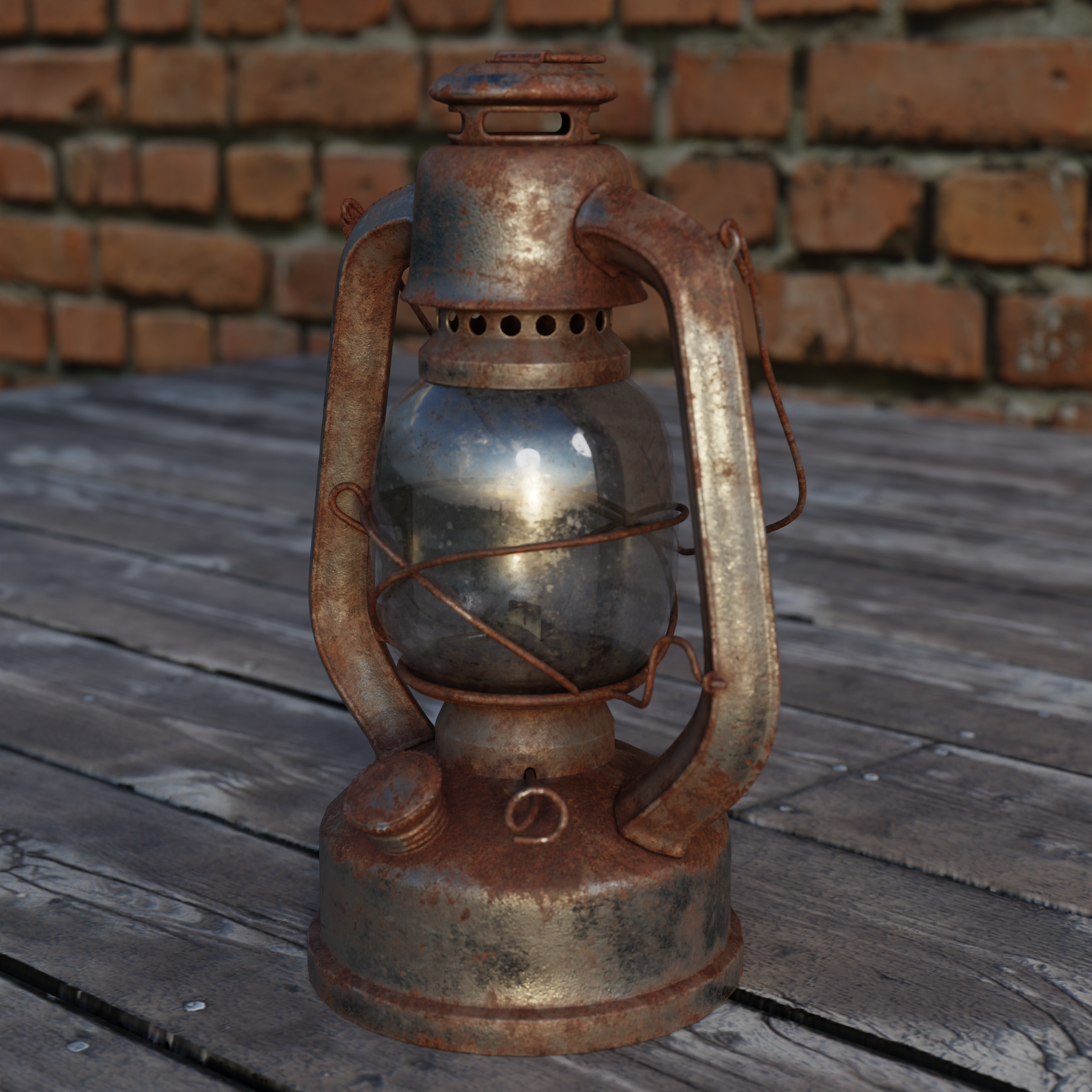 Storm Lantern rusty 3D model