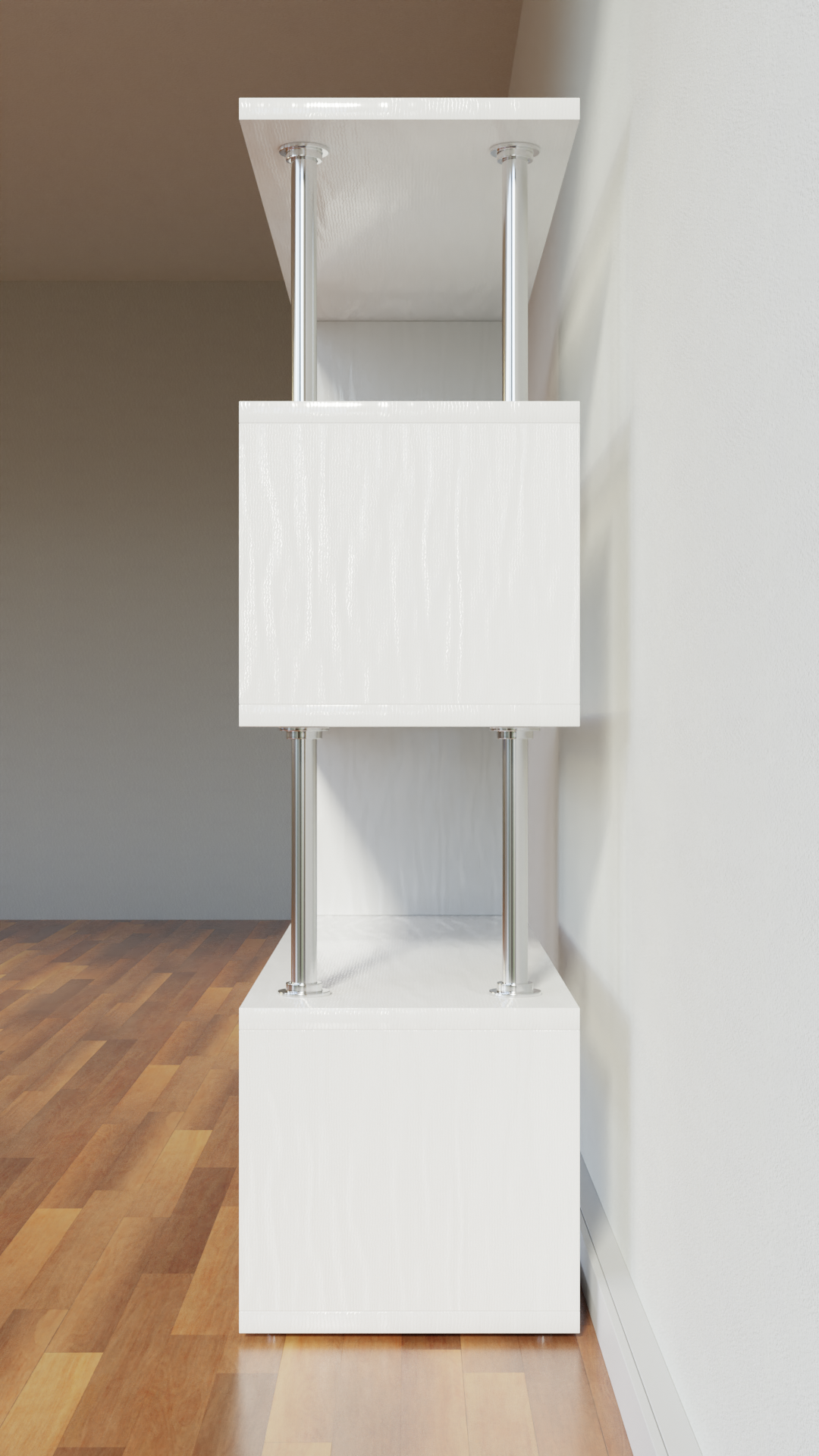 Shelf pinewood white 3D model