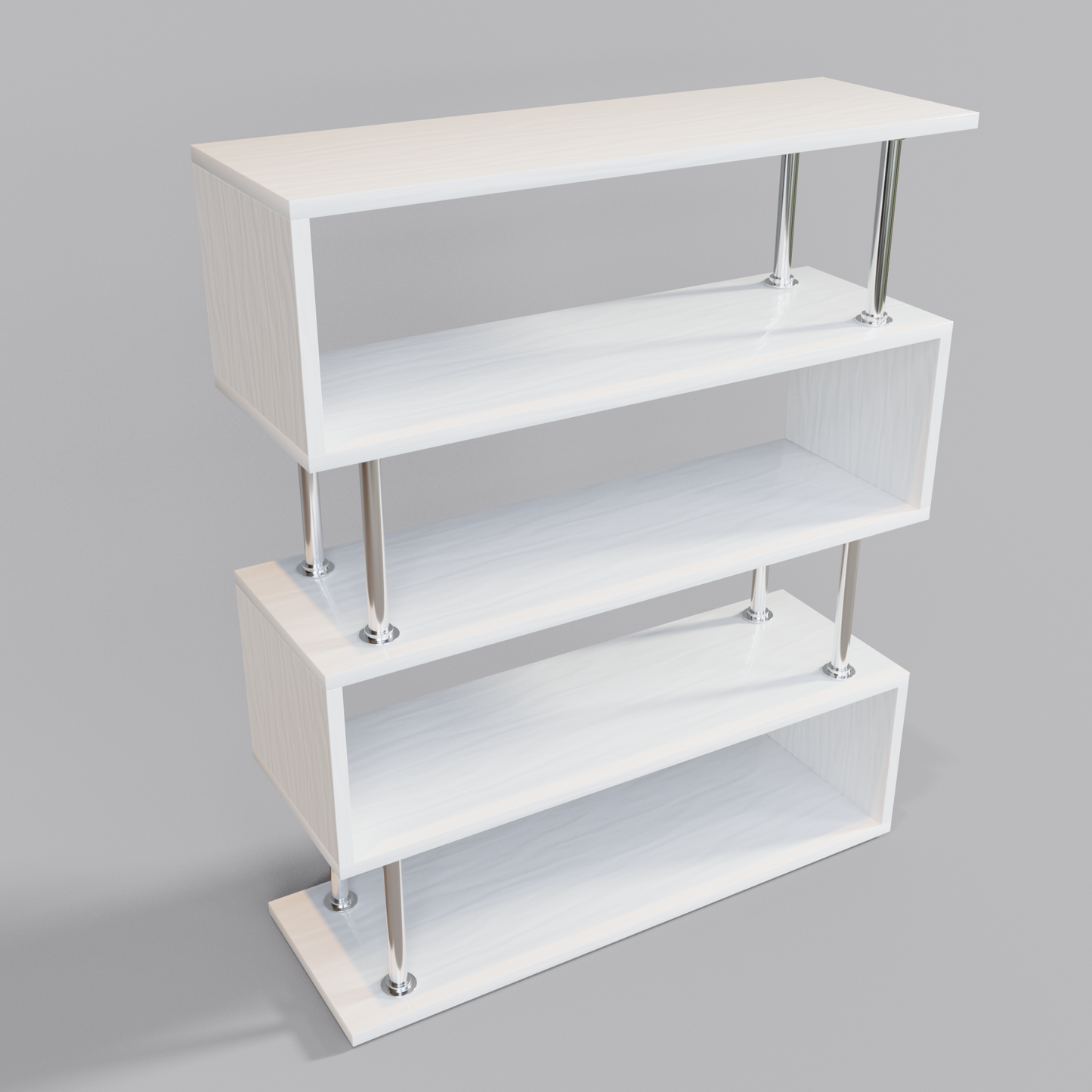 Shelf pinewood white 3D model
