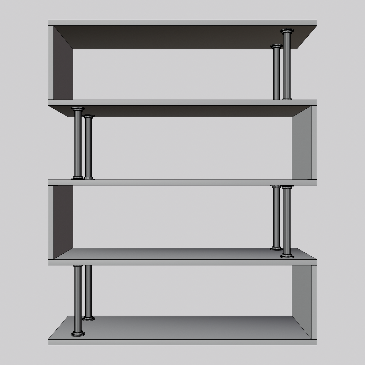 Shelf pinewood white 3D model
