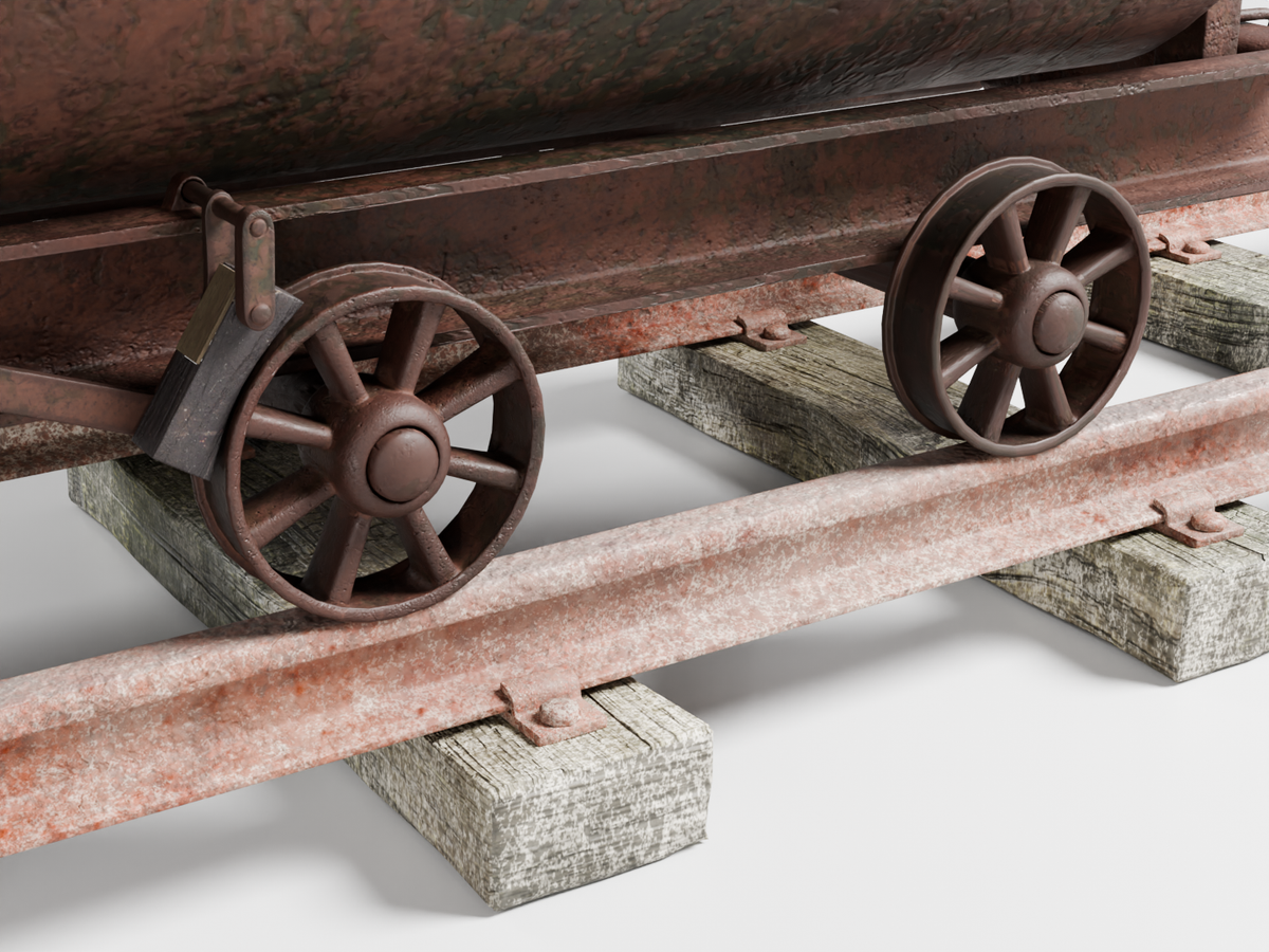 Railroad trolley set 3D model