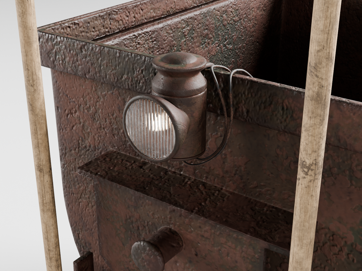 Railroad trolley set 3D model