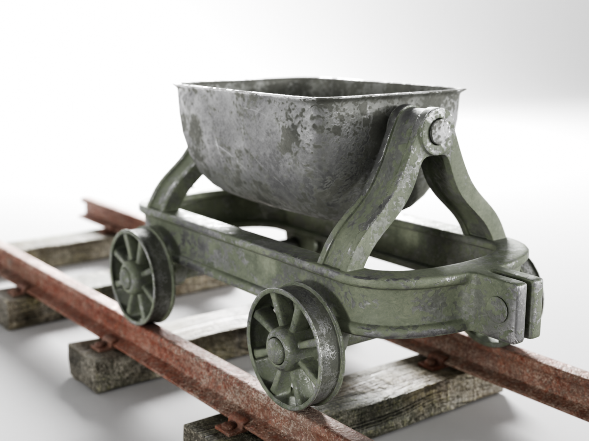 Railroad trolley set 3D model