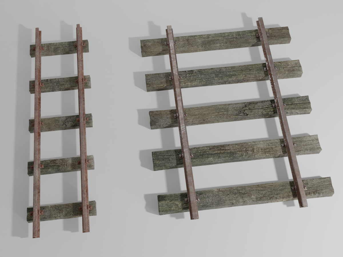 Railroad trolley set 3D model