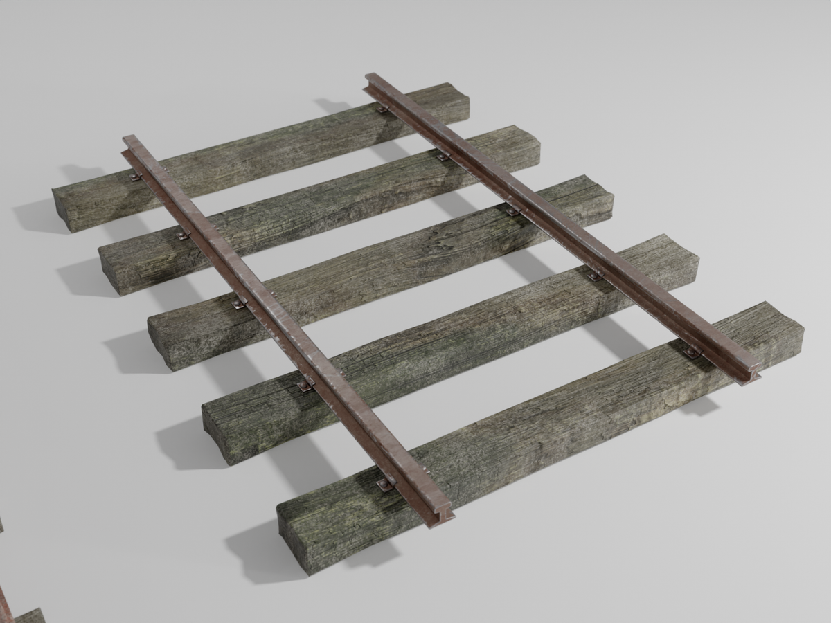 Railroad trolley set 3D model